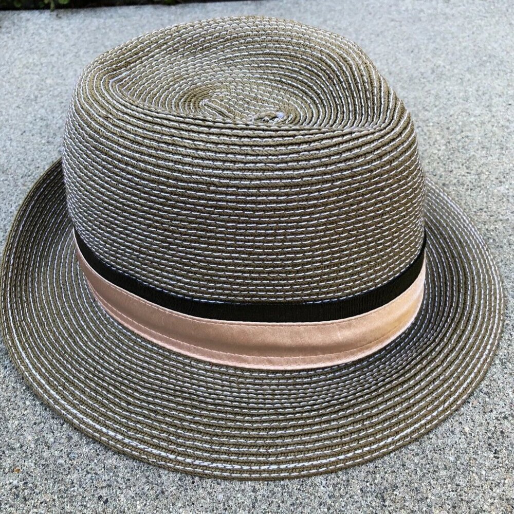 GOORIN 100% Straw Hats Men's MEDIUM Fedora Cap Brown